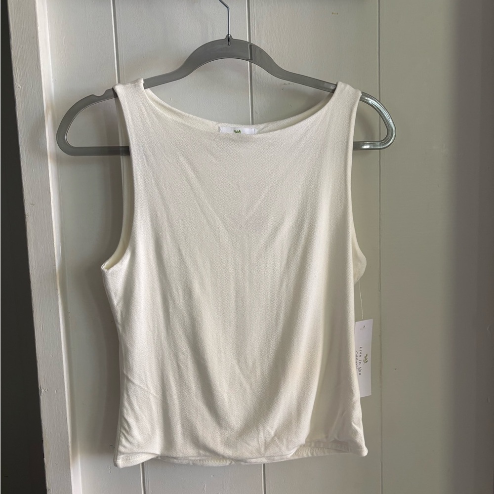 Chic Cream Sleeveless Tank Top